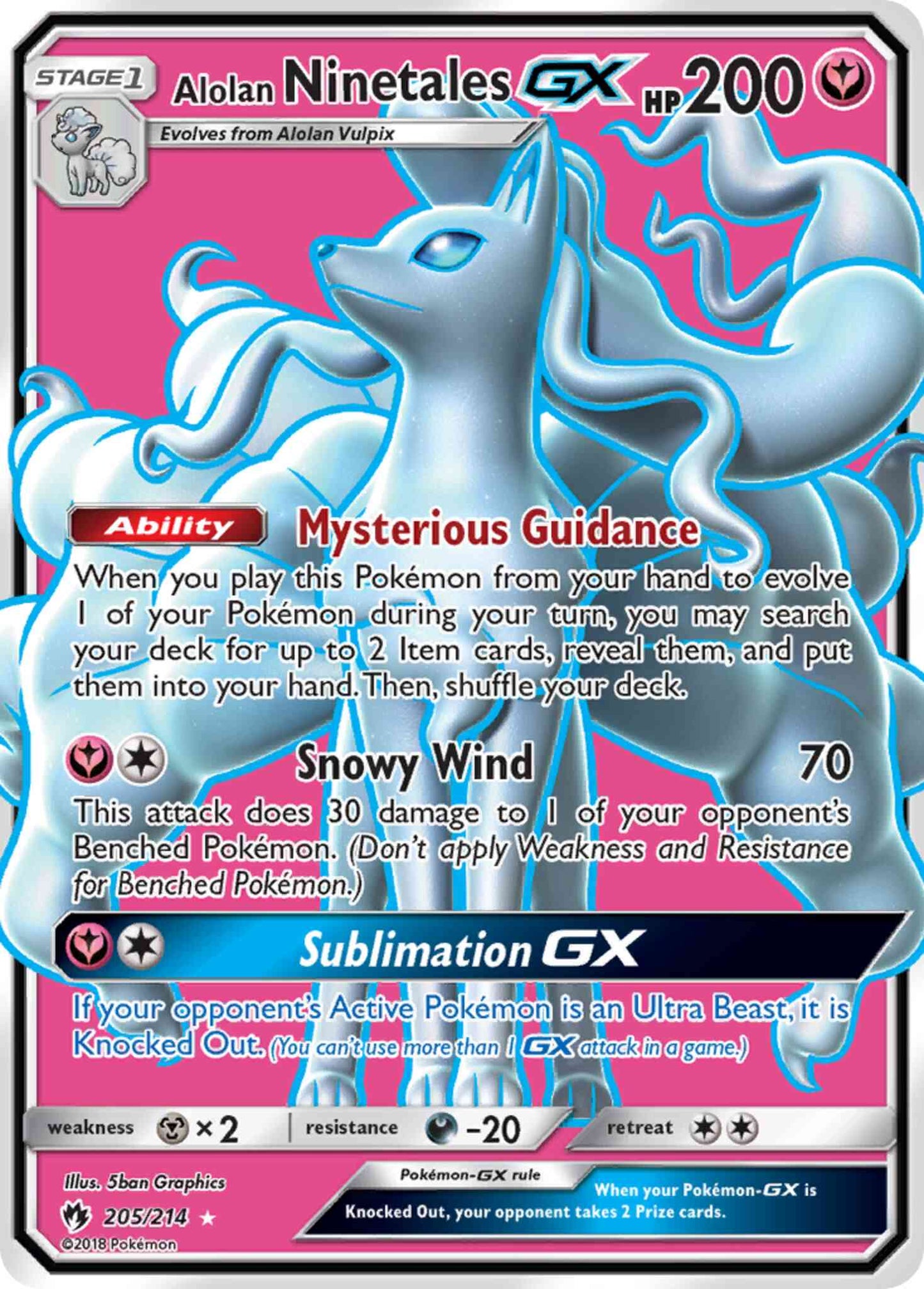 Alolan Ninetales-GX - 205/214 - Rare Ultra [sm8-205] [Ultra]