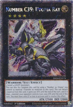 Number C39: Utopia Ray - RA04-EN174 - Platinum Secret Rare - 1st Edition