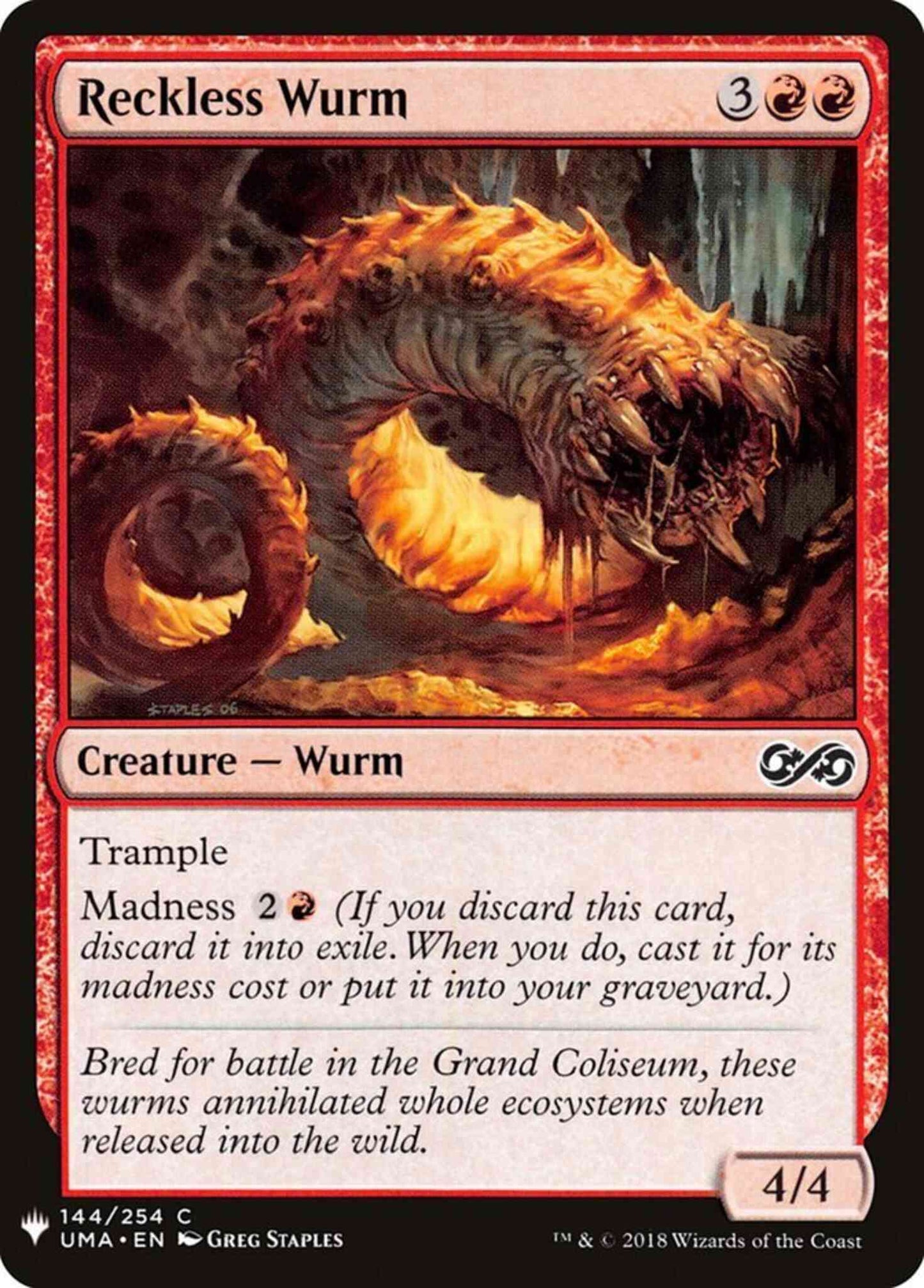 Reckless Wurm [UMA-144] [The List] [Non-Foil]