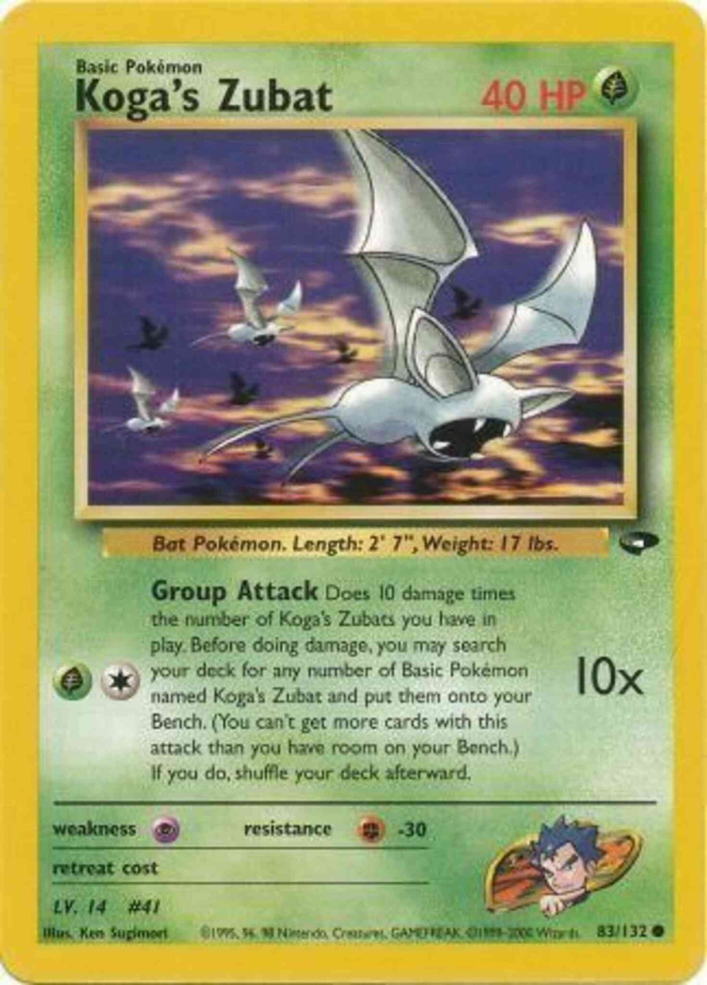 Koga's Zubat - 83/132 - Common - Unlimited [gym2U-83] [Non-Holo]