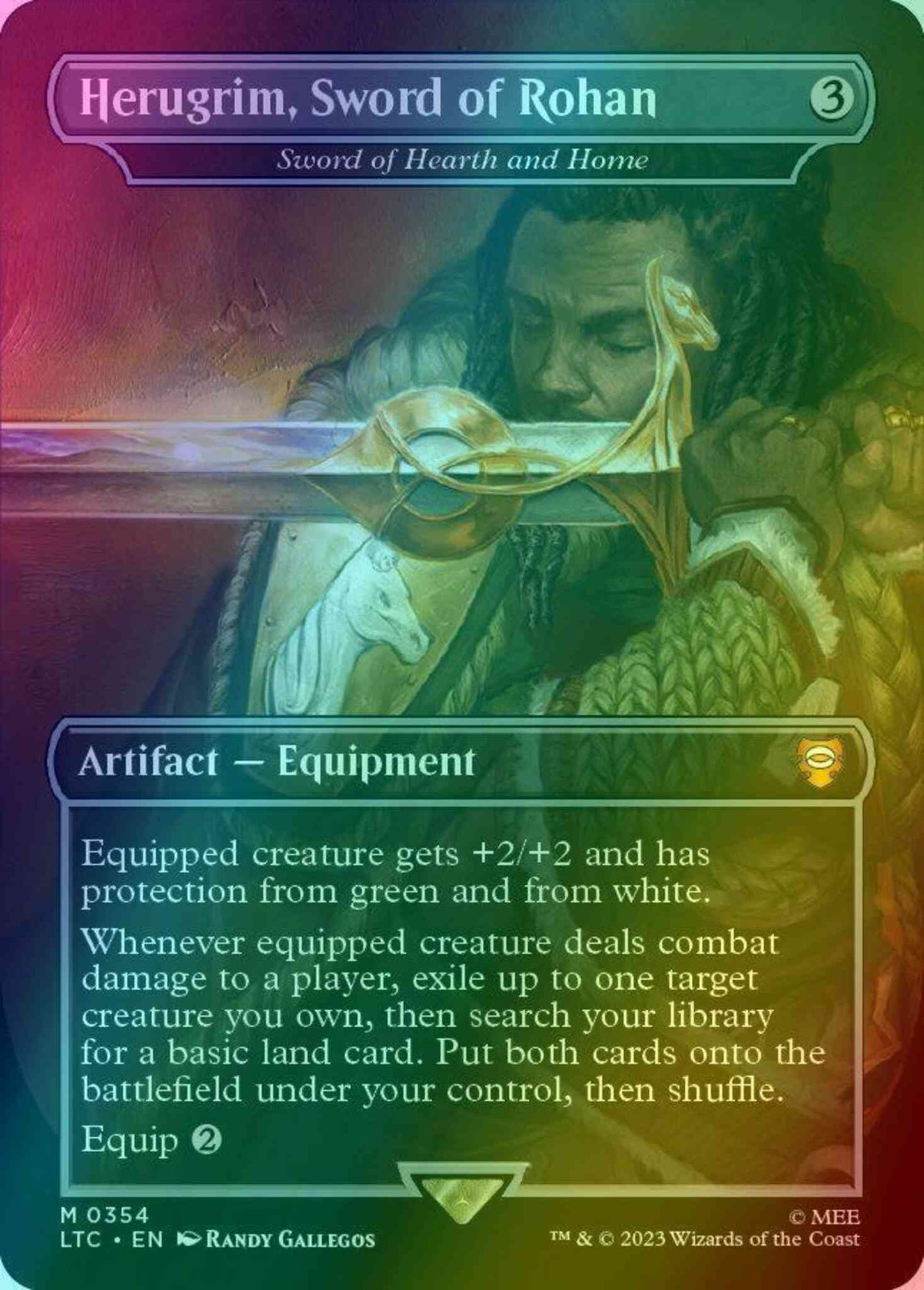 Herugrim, Sword of Rohan - Sword of Hearth and Home [354] [Borderless] [Realms and Relics] [The Lord of the Rings: Tales of Middle-earth: Commander] [Foil]