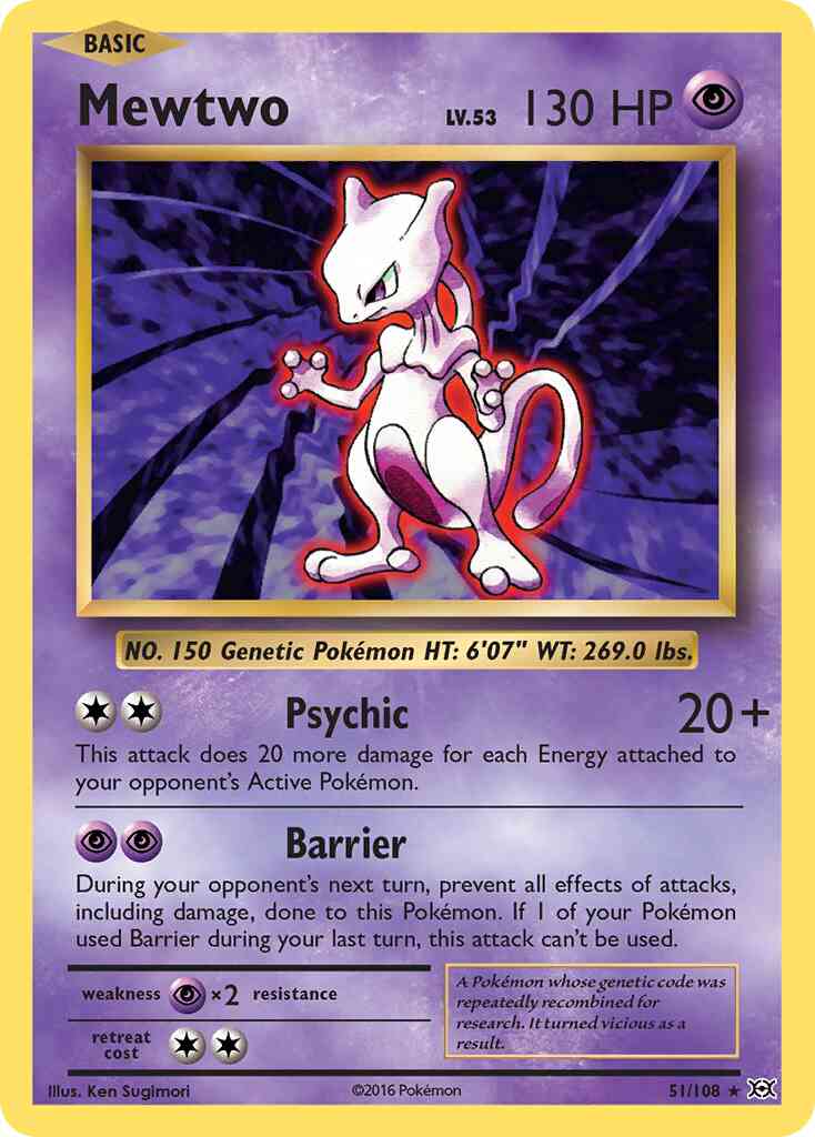 Mewtwo - 51/108 - Rare [xy12-51] [Reverse Holo]
