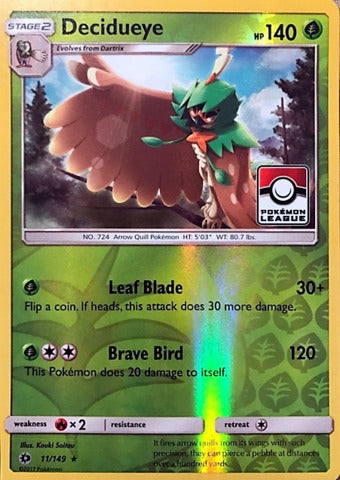Decidueye - 11/149 - Reverse Holo - League Stamp Promo - 2017 Pokemon League Exclusive [Reverse Holo]