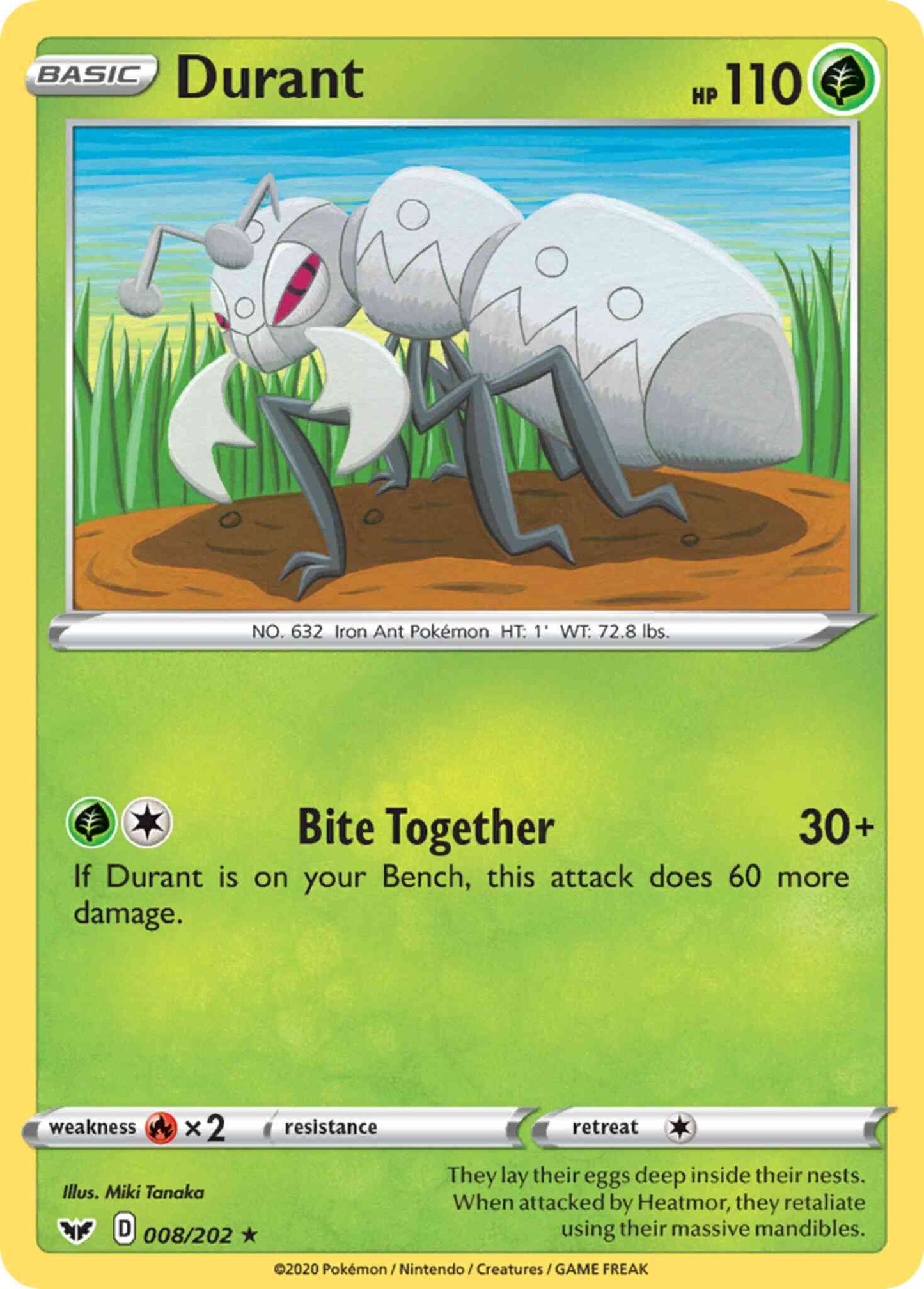 Durant - 008/202 - Rare [swsh1-008] [Reverse Holo]