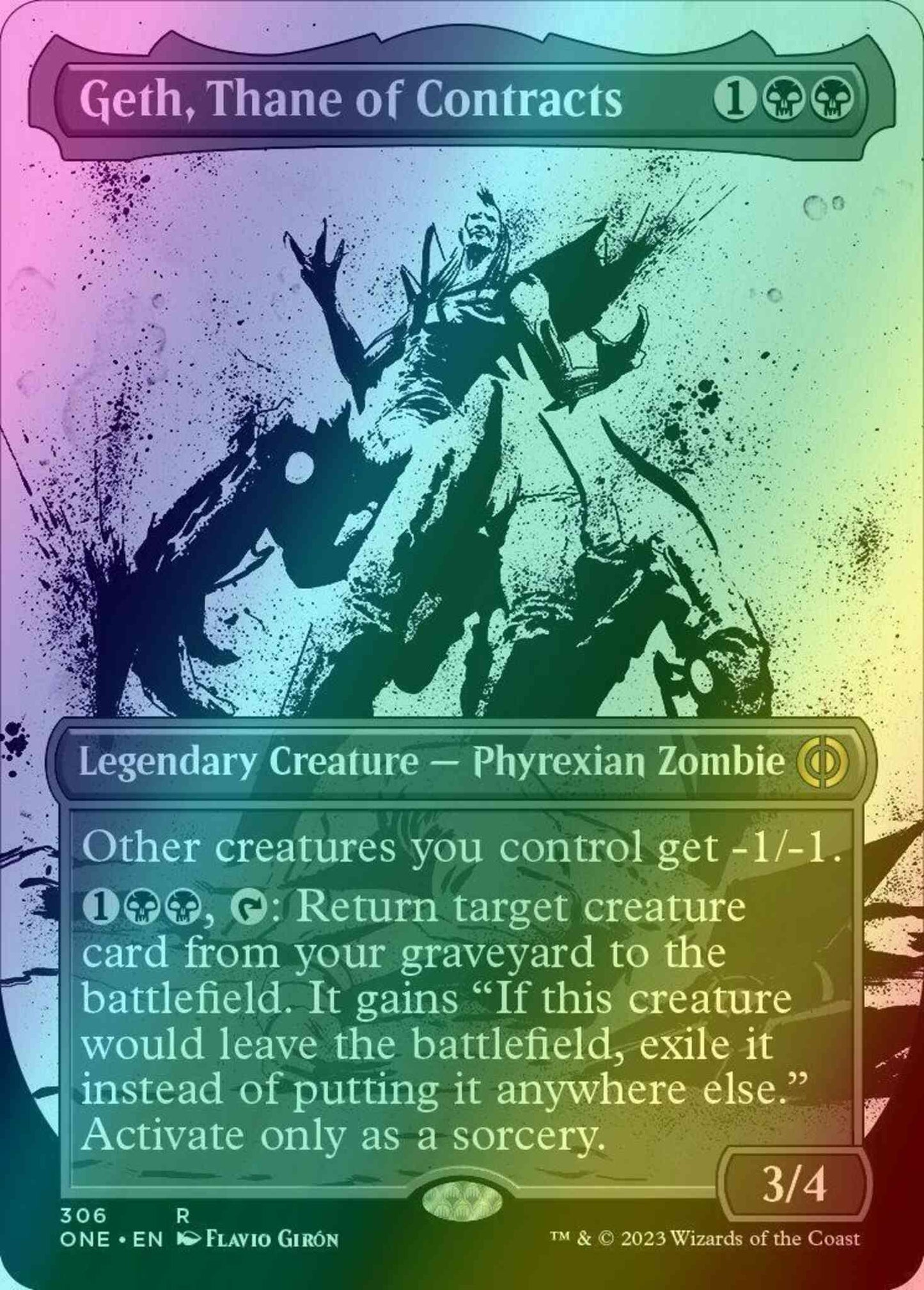 Geth, Thane of Contracts [306] [Borderless] [Ichor] [Phyrexia: All Will Be One] [Foil]