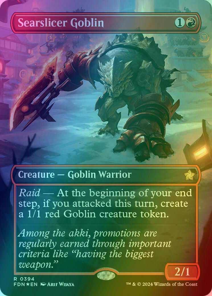 Searslicer Goblin [394] [Borderless] [Foundations] [Mana Foil]