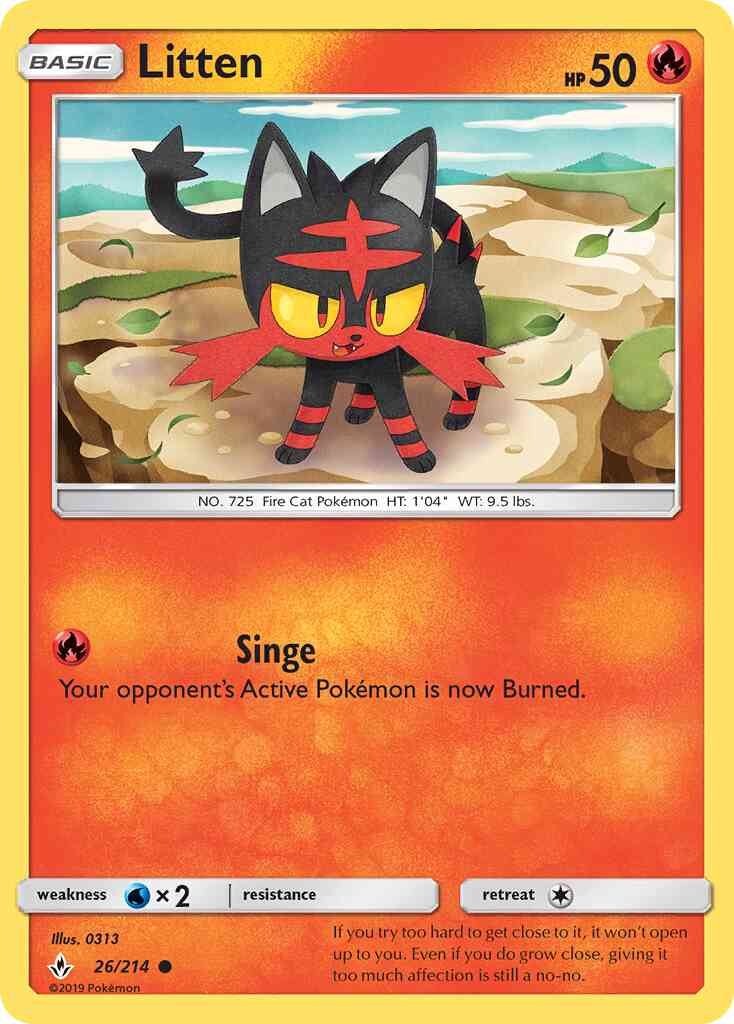 Litten - 26/214 - Common [sm10-26] [Reverse Holo]