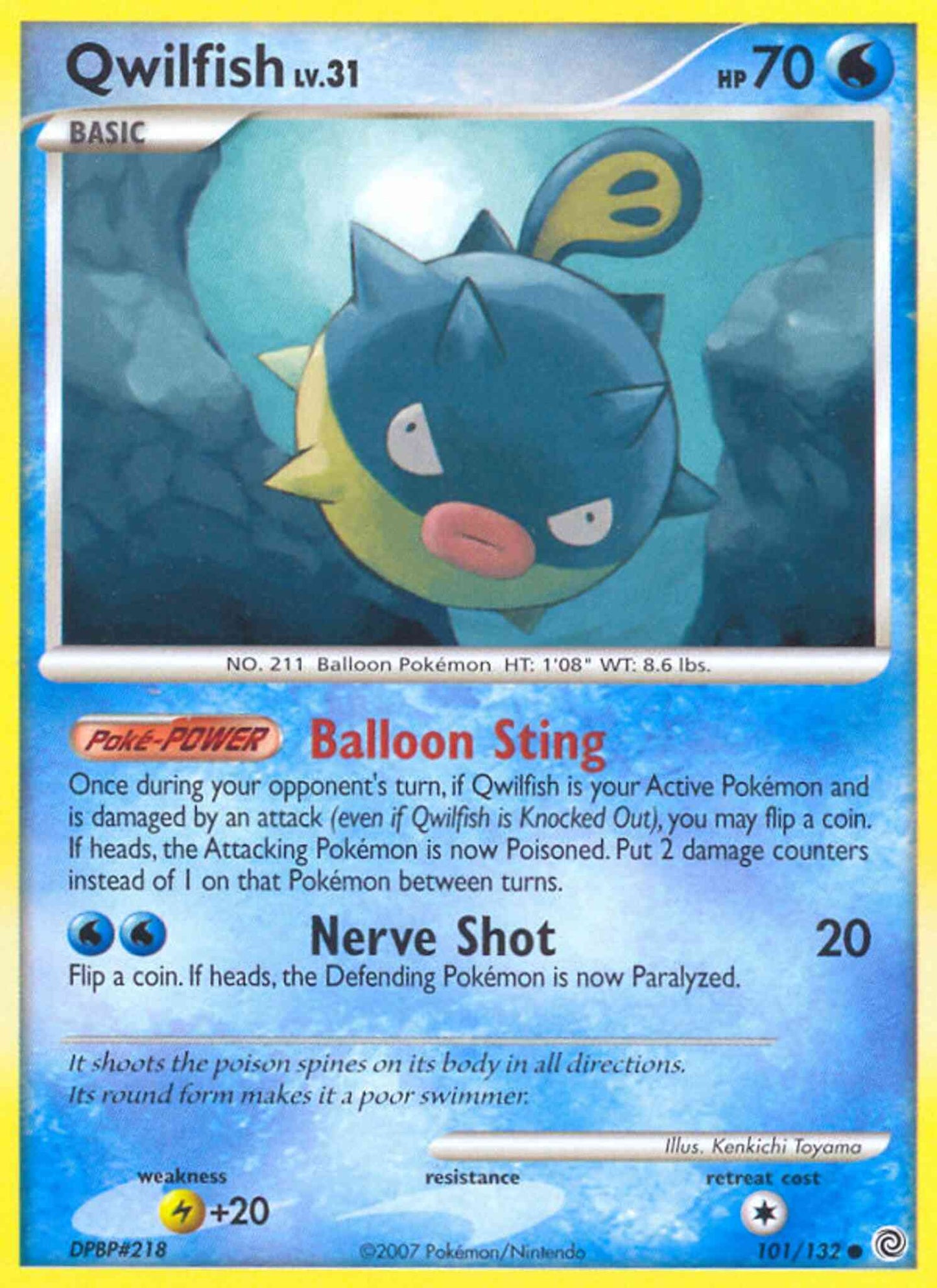 Qwilfish - 101/132 - Common [dp3-101] [Reverse Holo]
