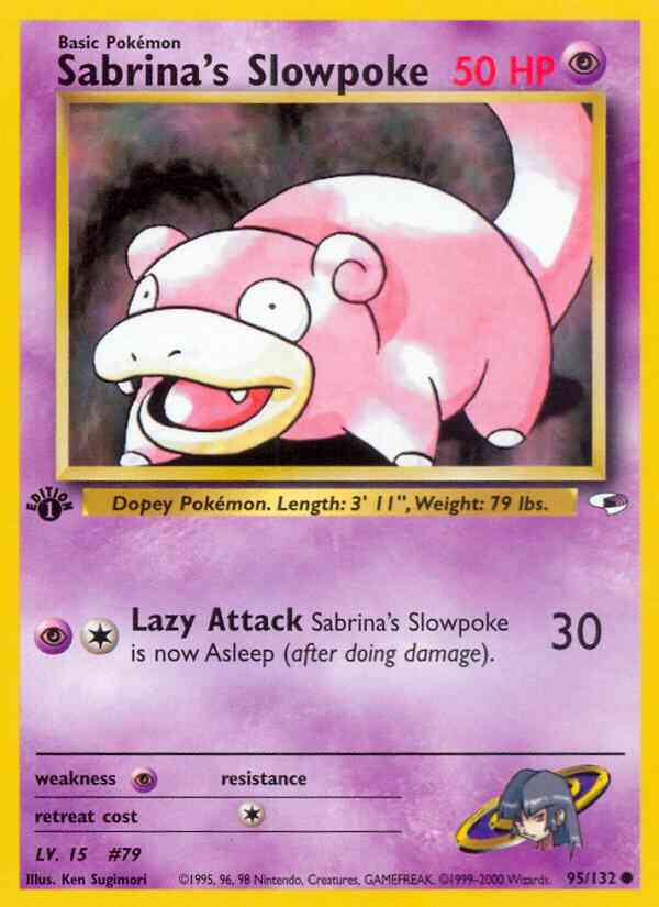 Sabrina's Slowpoke - 95/132 - Common - 1st Edition [gym1-95] [Non-Holo]