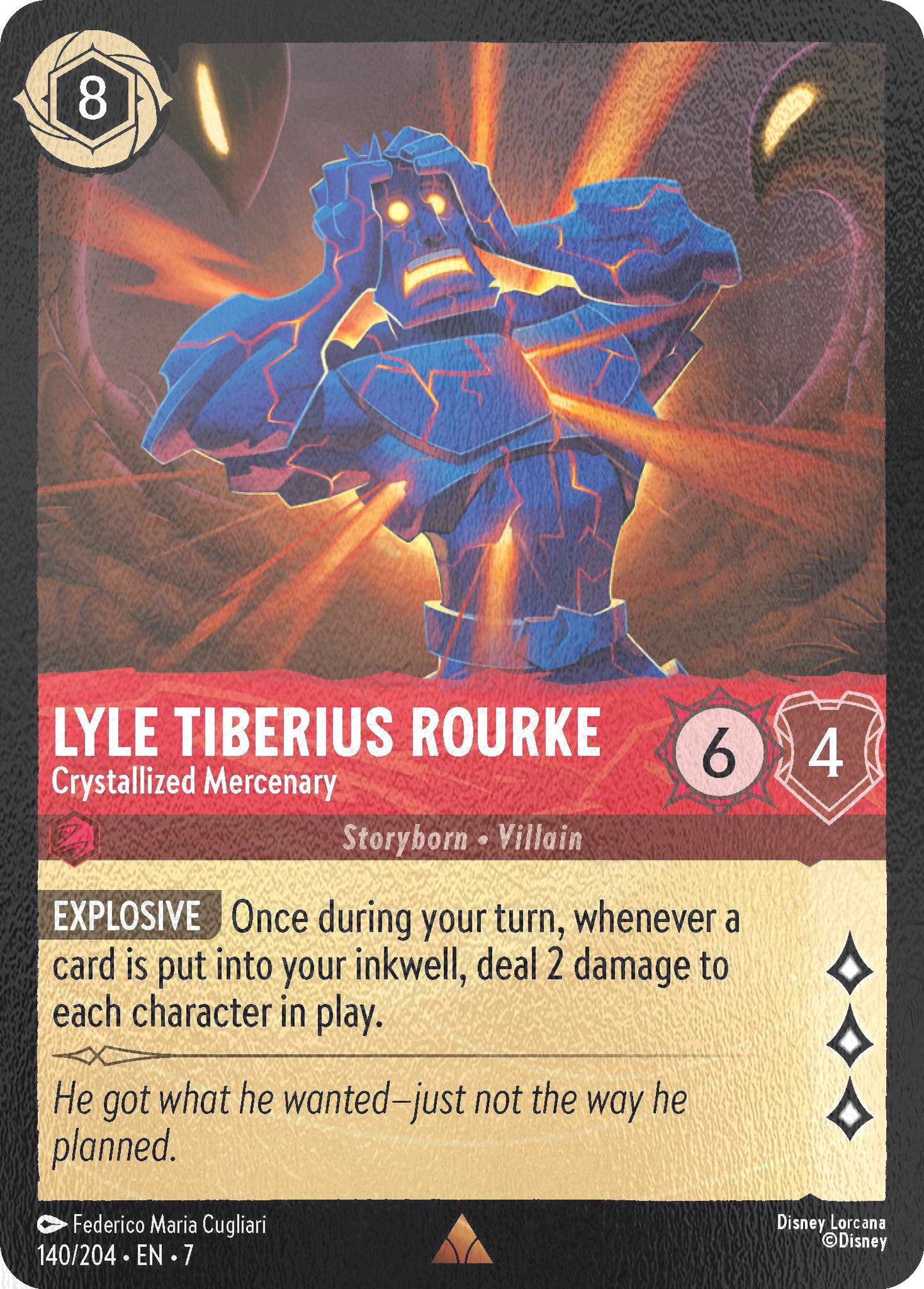 Lyle Tiberius Rourke - Crystallized Mercenary - 140/204 [Archazia's Island] [Cold Foil]
