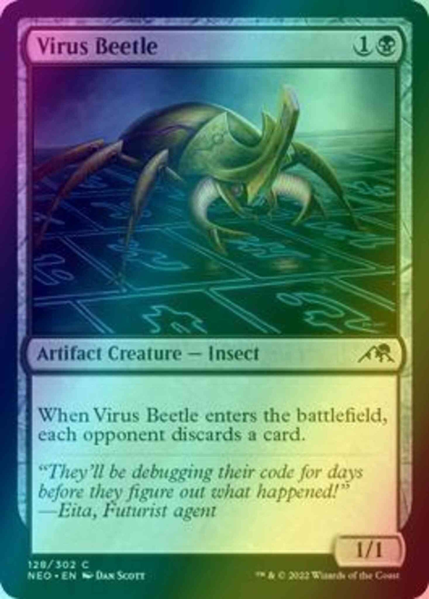 Virus Beetle [128] [Kamigawa: Neon Dynasty] [Foil]