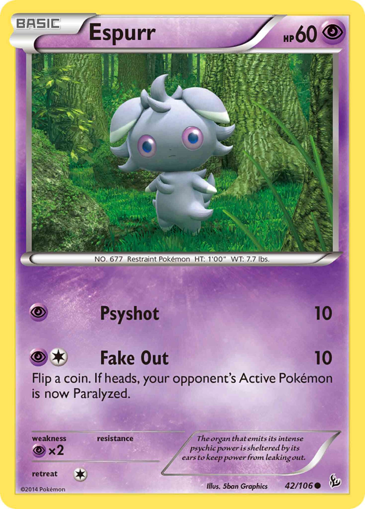 Espurr - 42/106 - Common [xy2-42] [Reverse Holo]