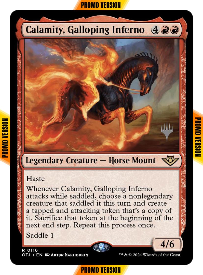 Calamity, Galloping Inferno [116p] [Promo Pack] [Outlaws of Thunder Junction: Promos] [Non-Foil]