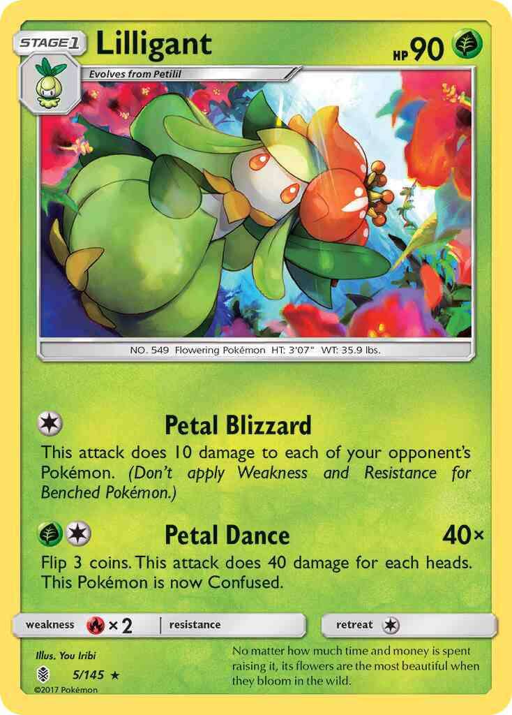 Lilligant - 5/145 - Rare [sm2-5] [Reverse Holo]