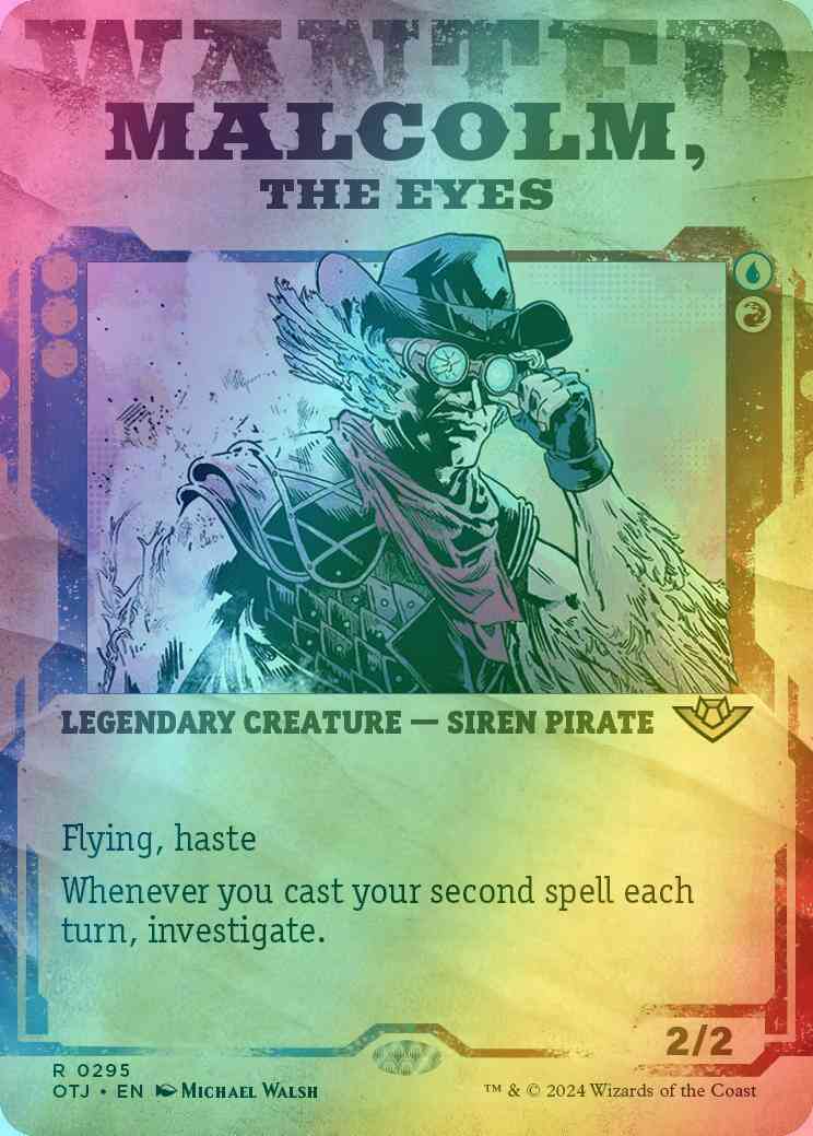 Malcolm, the Eyes [295] [Wanted Poster Showcase] [Outlaws of Thunder Junction] [Foil]