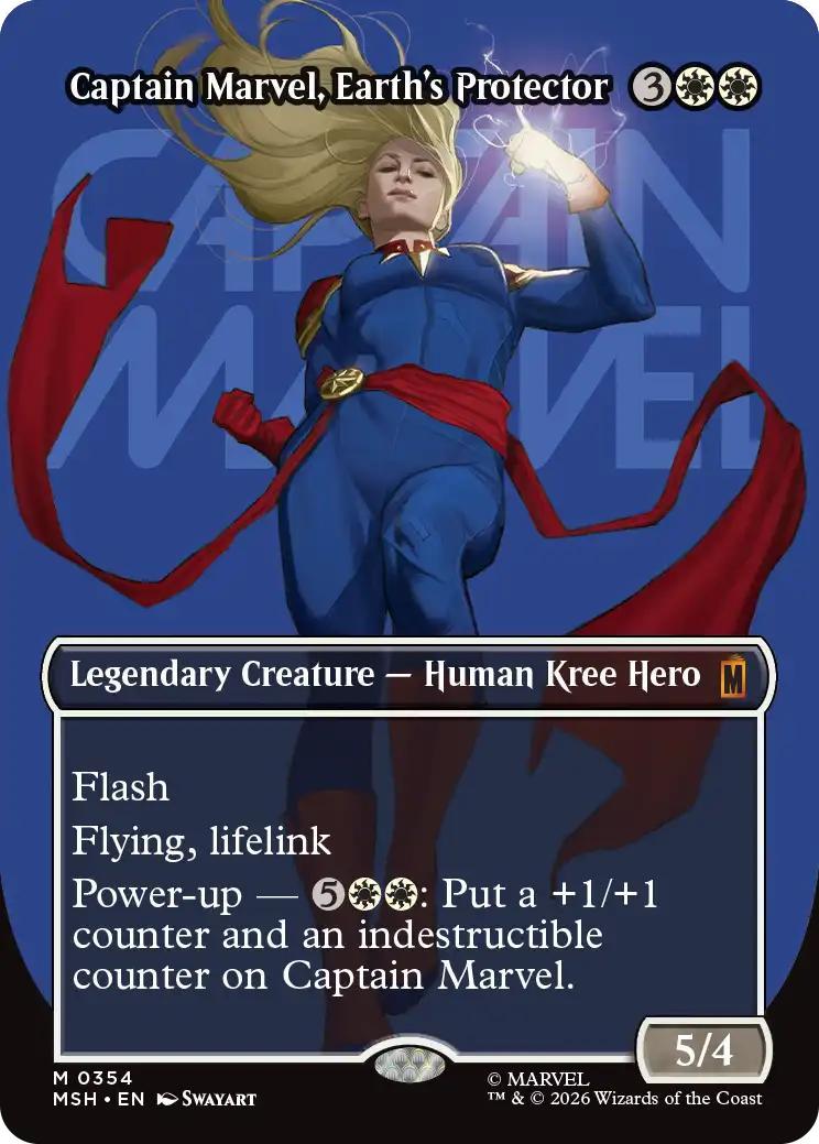 Captain Marvel, Earth's Protector [354] [Borderless] [Logo] [Marvel Super Heroes] [Non-Foil]