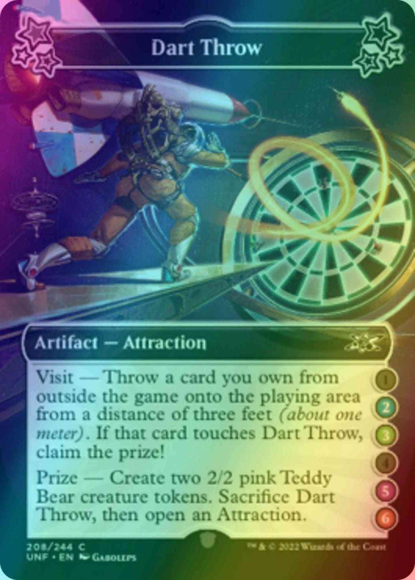 Dart Throw (2/3/5/6) [208b] [Borderless] [Unfinity] [Foil]