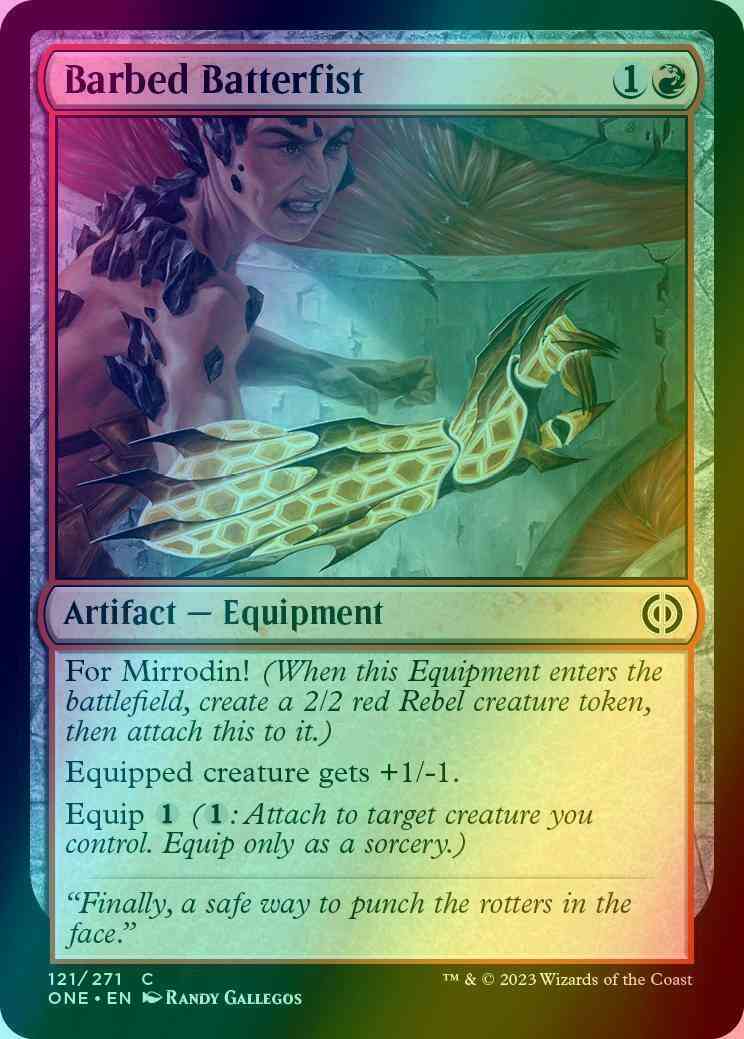 Barbed Batterfist [121] [Phyrexia: All Will Be One] [Foil]