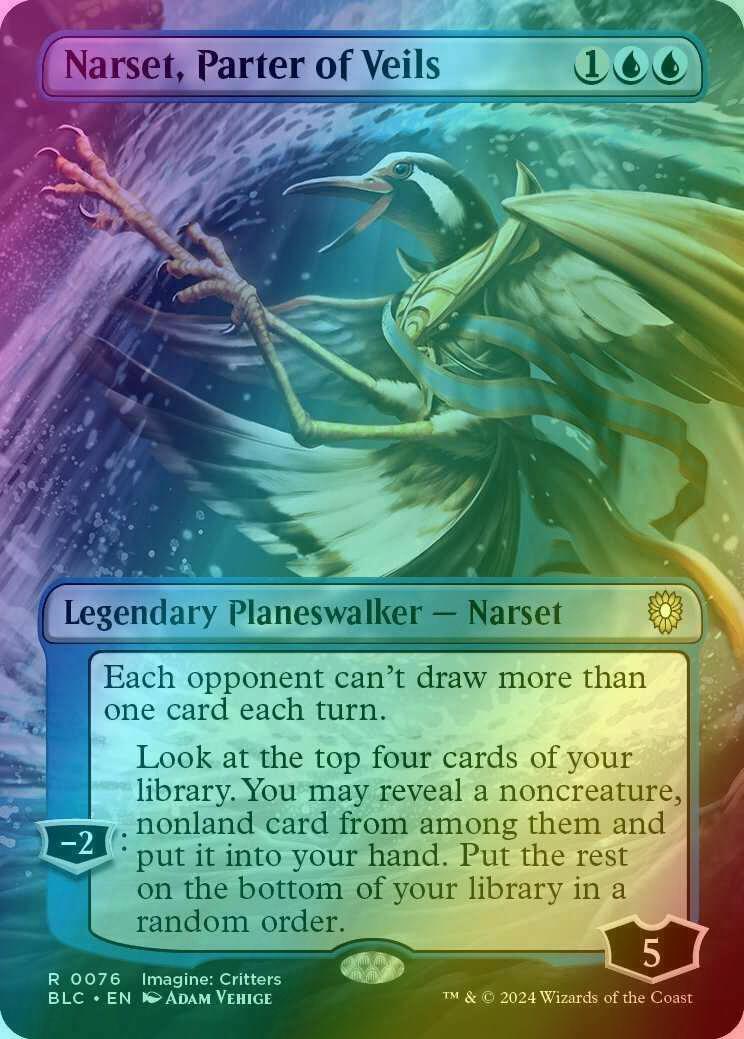 Narset, Parter of Veils [76] [Borderless] [Imagine: Critters] [Bloomburrow: Commander] [Foil]