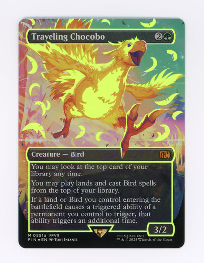 Traveling Chocobo — Borderless|Neon Ink Showcase|Yellow|Foil — ID 18068