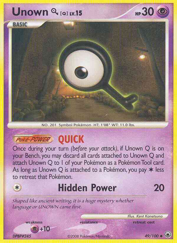 Unown Q - 49/100 - Uncommon [dp5-49] [Reverse Holo]