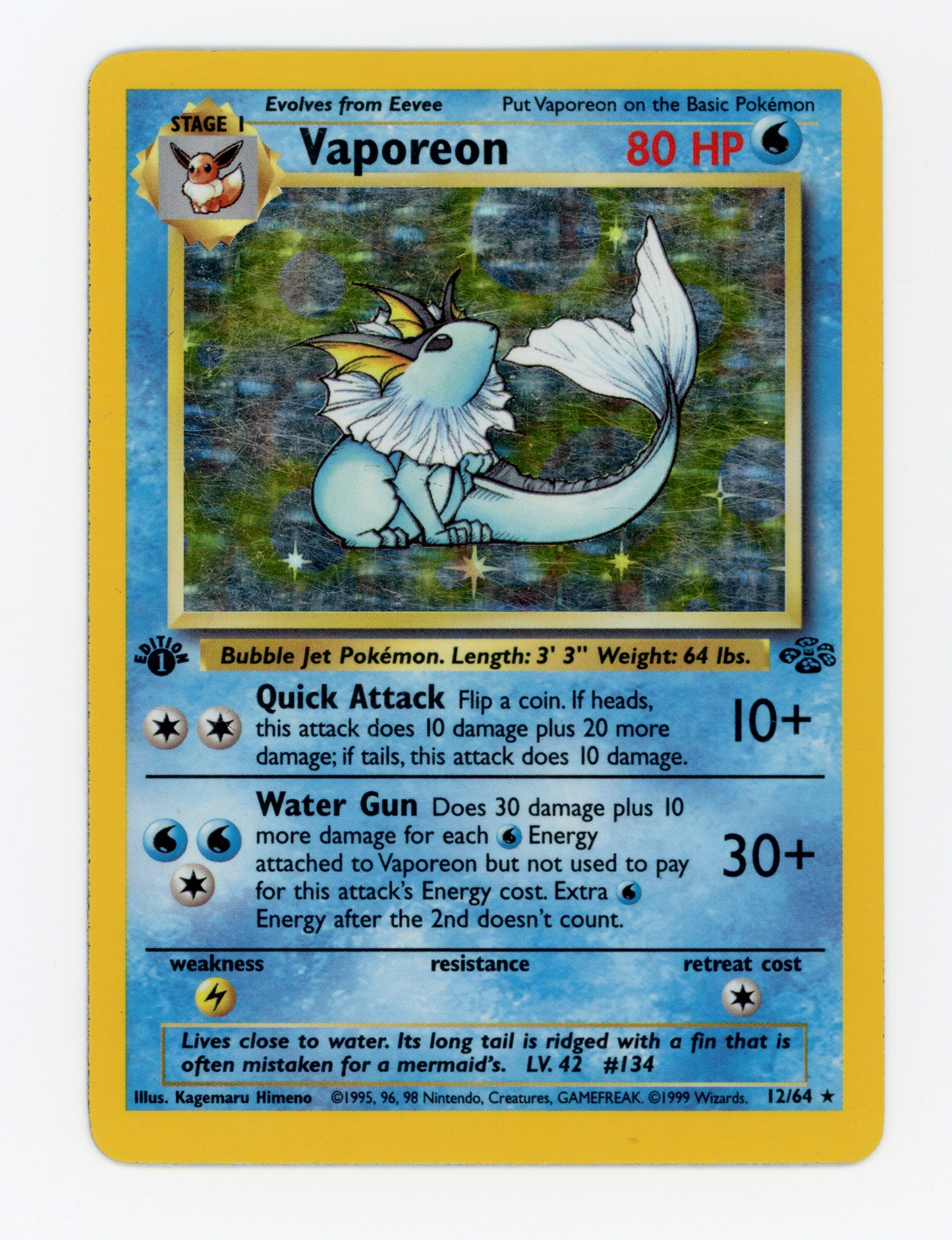Vaporeon — Rare|1st Edition|Holo — ID 18990