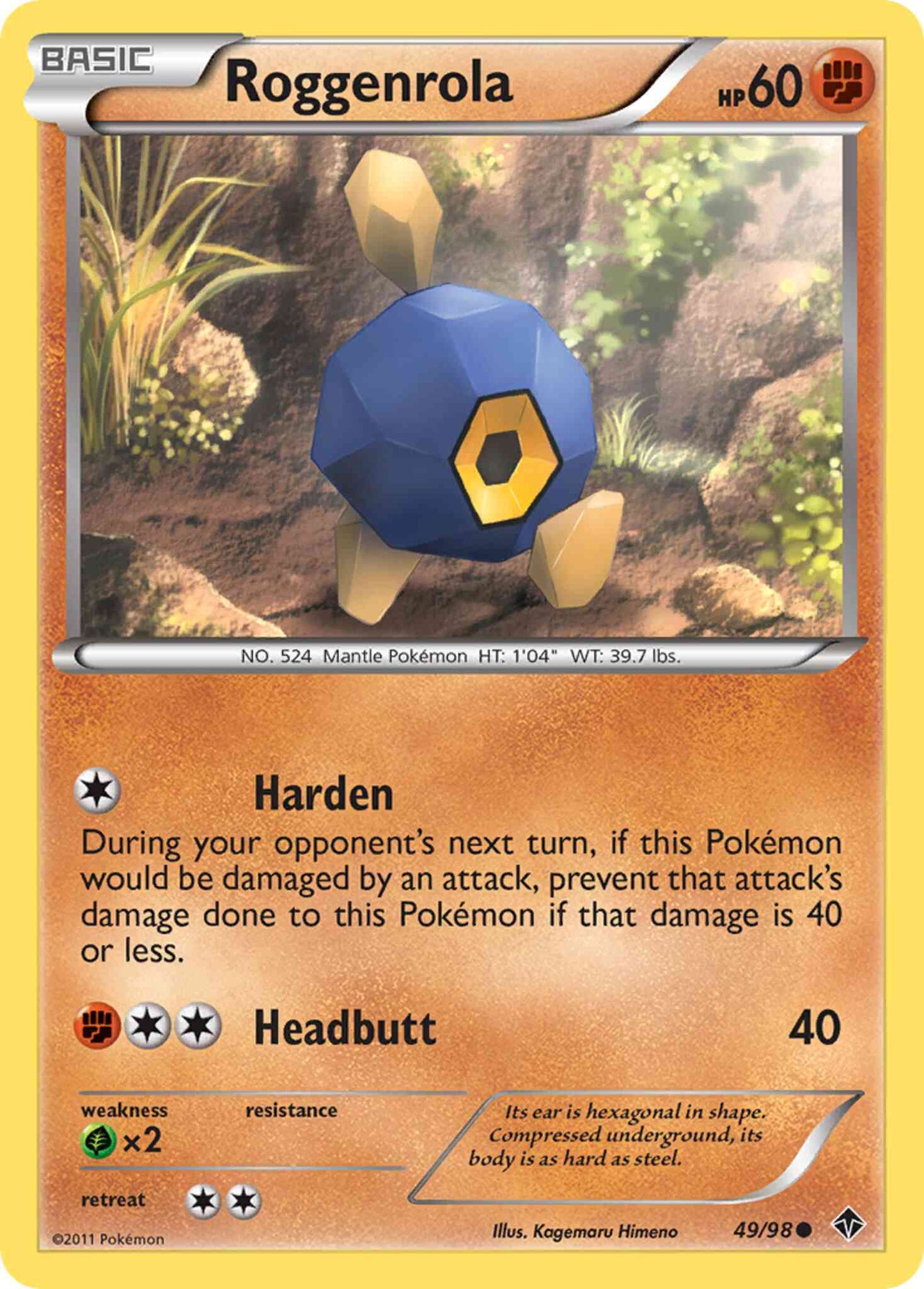 Roggenrola - 49/98 - Common [bw2-49] [Non-Holo]