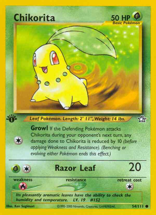 Chikorita - 54/111 - Common - 1st Edition [neo1-54] [Non-Holo]