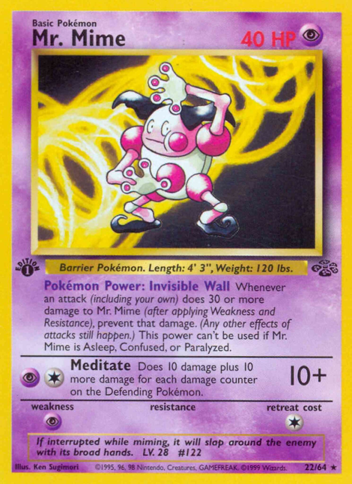 Mr. Mime - 22/64 - Rare - 1st Edition [base2-22] [Non-Holo]
