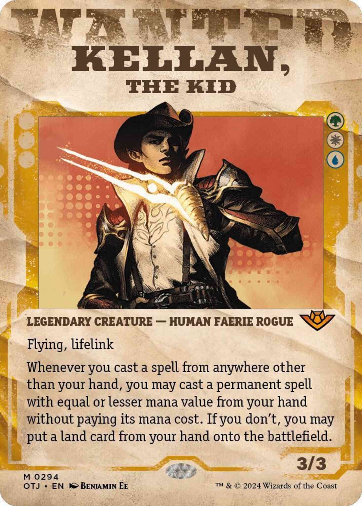 Kellan, the Kid [294] [Wanted Poster Showcase] [Outlaws of Thunder Junction] [Non-Foil]