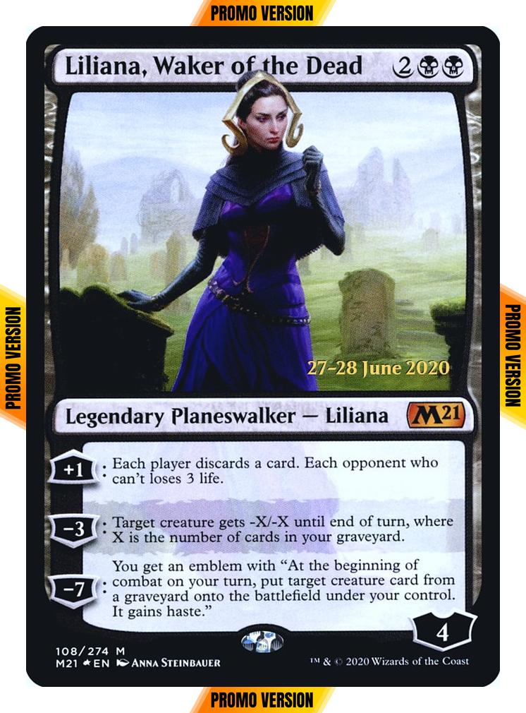 Liliana, Waker of the Dead [Prerelease] [108s] [Core Set 2021 Promos] [Foil]