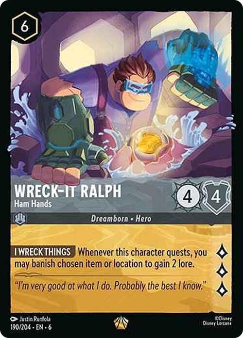 Wreck-It Ralph - Ham Hands - 190/204 [Azurite Sea] [Non-Foil]