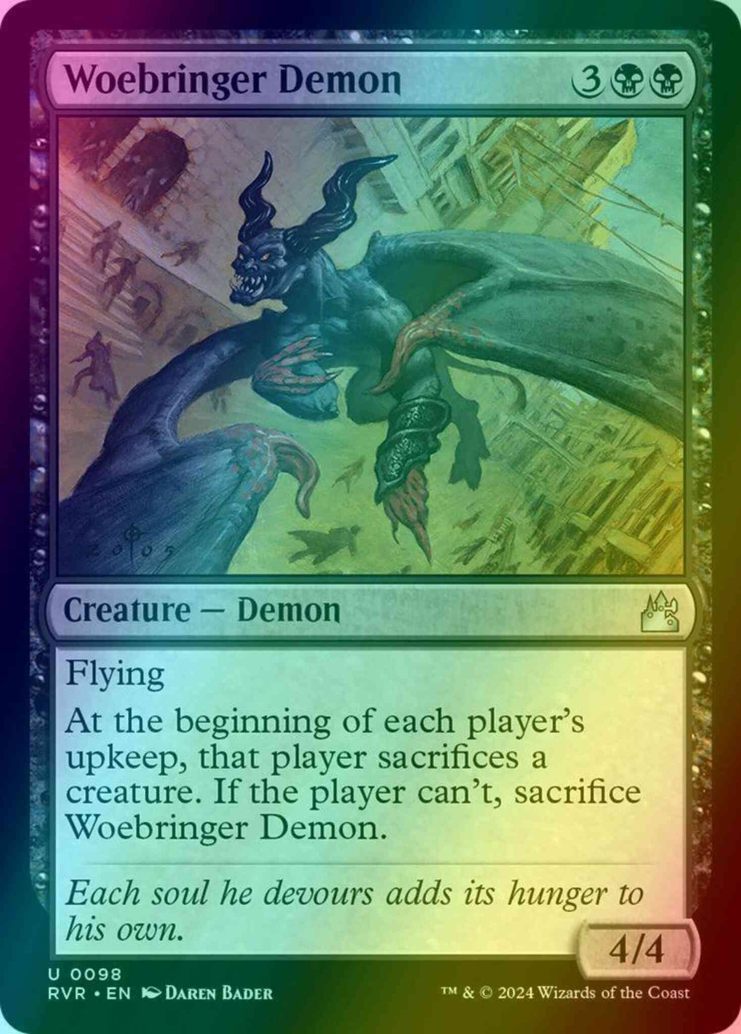 Woebringer Demon [98] [Ravnica Remastered] [Foil]
