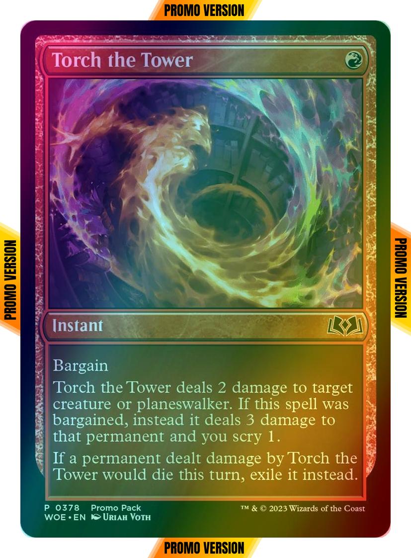Torch the Tower [378] [Dark Frame Promo Pack] [Wilds of Eldraine] [Foil]