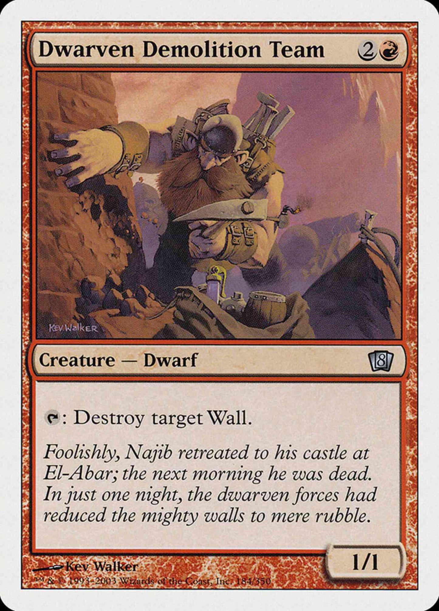 Dwarven Demolition Team [184] [Eighth Edition] [Non-Foil]