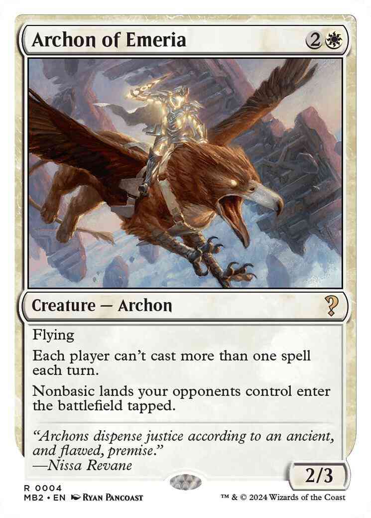 Archon of Emeria [4] [White Border] [Mystery Booster 2] [Non-Foil]