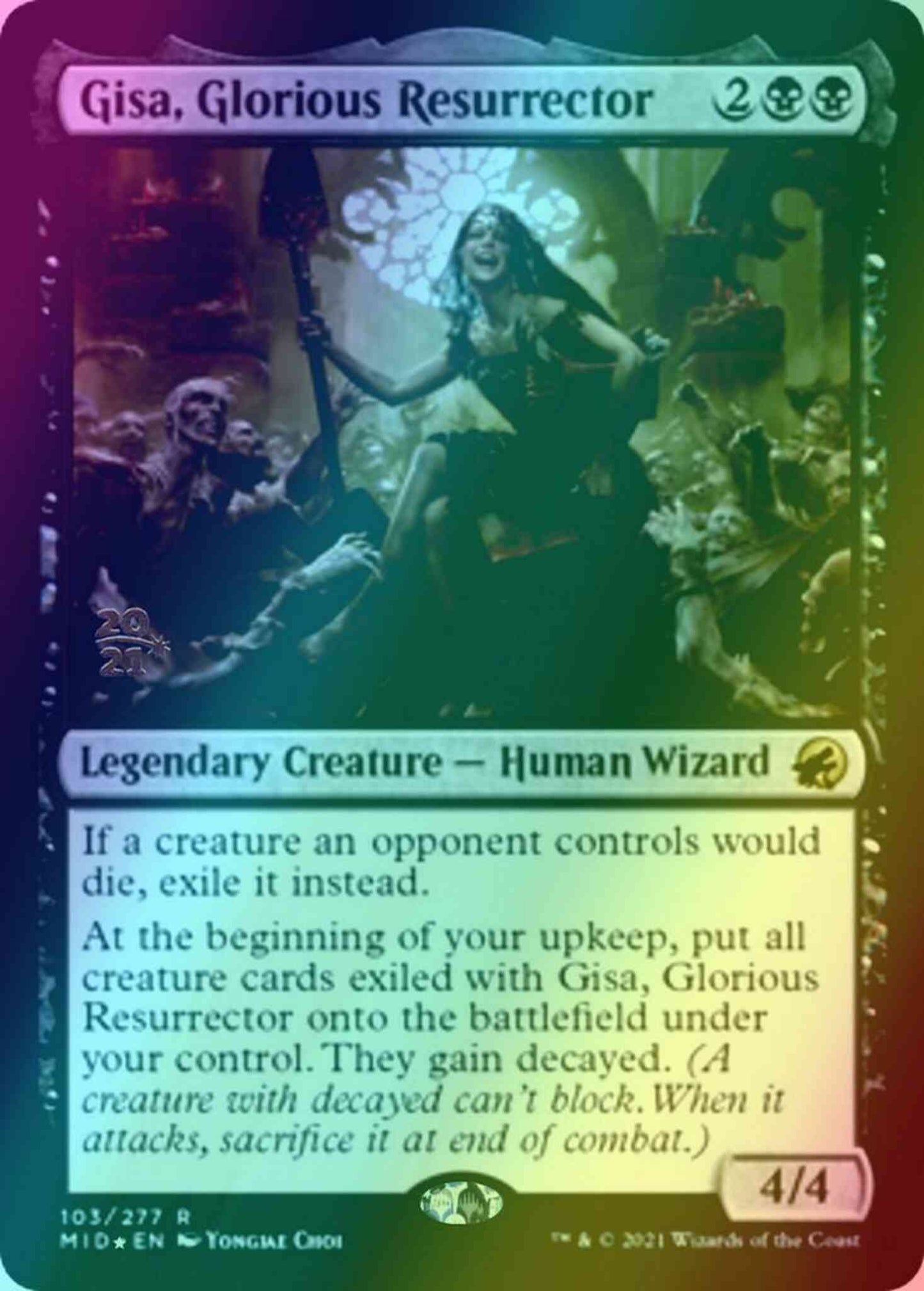 Gisa, Glorious Resurrector [Prerelease] [103s] [Innistrad: Midnight Hunt Promos] [Foil]