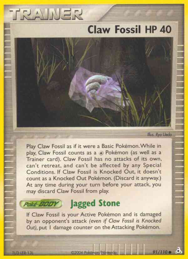 Claw Fossil - 91/110 - Common [ex13-91] [Reverse Holo]