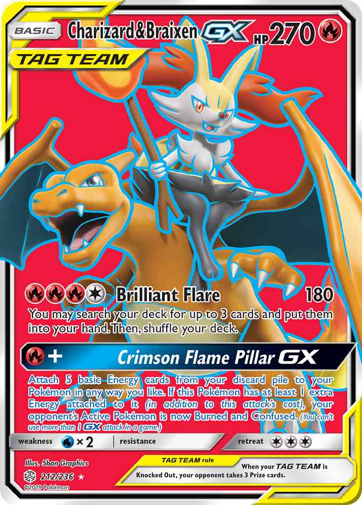 Charizard & Braixen-GX - 212/236 - Rare Ultra [sm12-212] [Ultra]