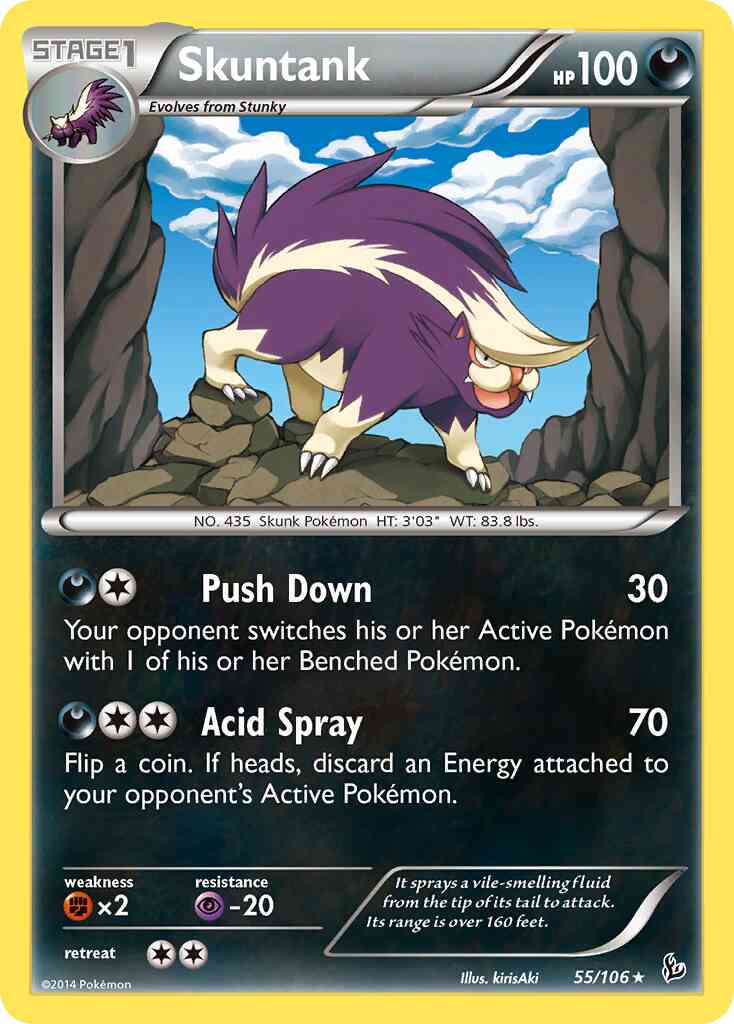 Skuntank - 55/106 - Rare [xy2-55] [Reverse Holo]