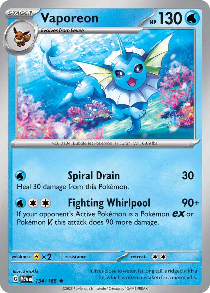 Vaporeon - 134/165 - Rare [sv035-134] [Holo]
