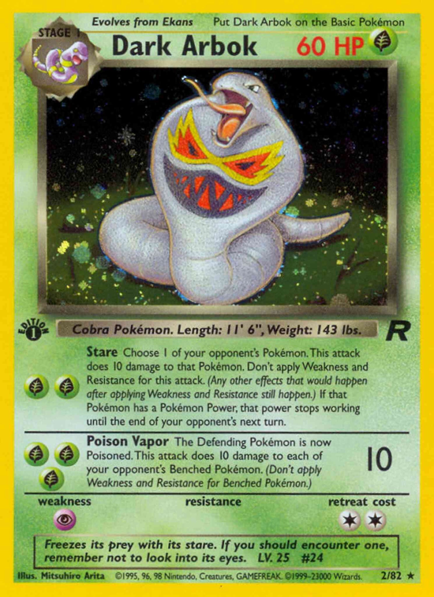 Dark Arbok - 2/82 - Rare - 1st Edition [base5-2] [Holo]