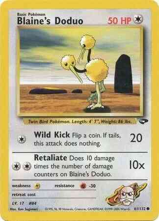 Blaine's Doduo - 61/132 - Common - Unlimited [gym2U-61] [Non-Holo]
