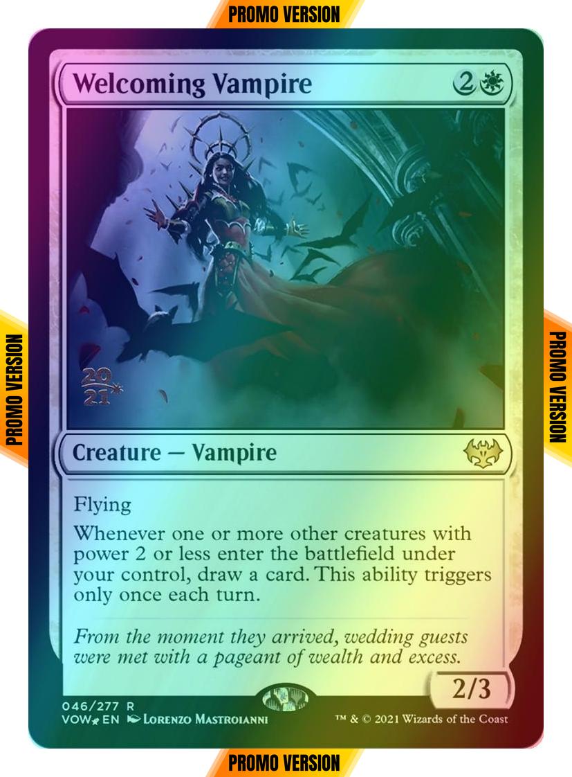 Welcoming Vampire [Prerelease] [46s] [Innistrad: Crimson Vow: Promos] [Foil]