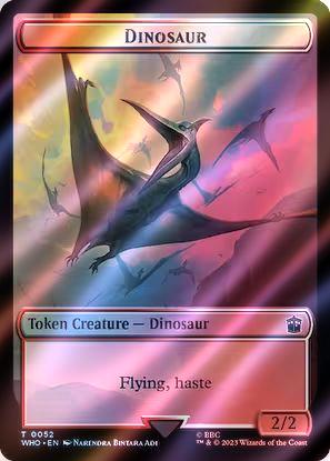Alien Token (34) // Dinosaur Token (52) [Universes Beyond: Doctor Who: Tokens] [Surge Foil]