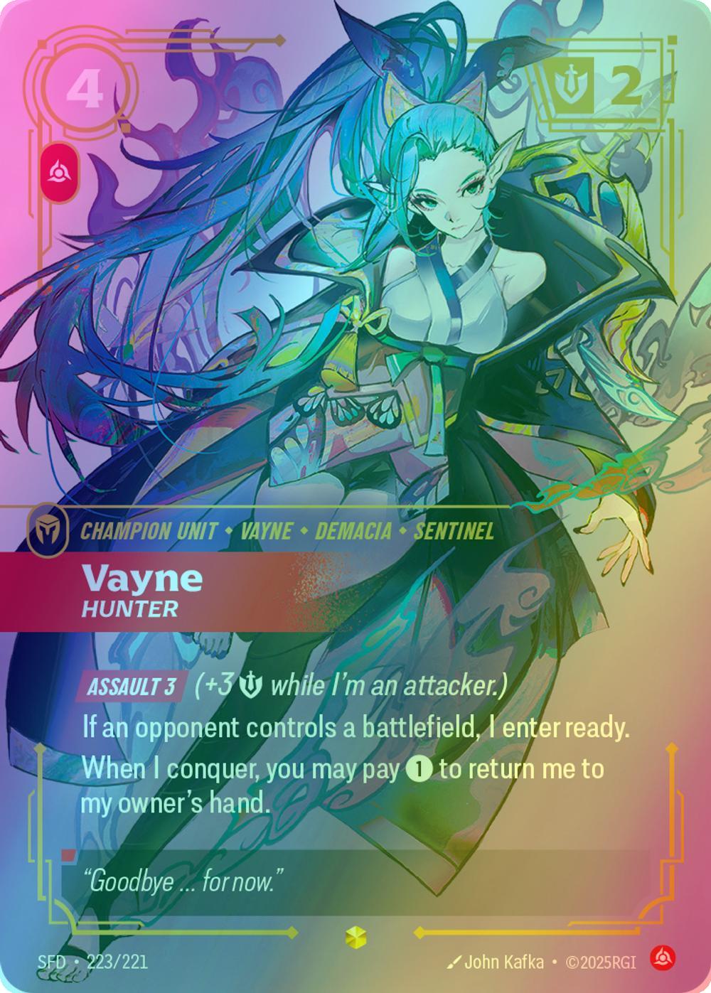 Vayne - Hunter (Overnumbered) - 223/221 [Spiritforged] [Foil]