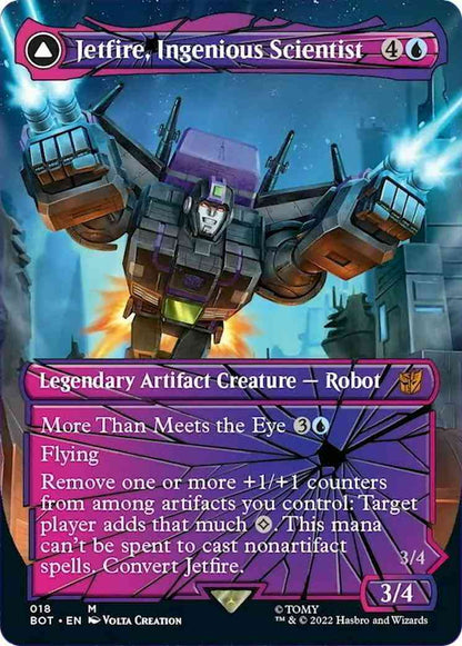 Jetfire, Ingenious Scientist // Jetfire, Air Guardian [18] [Borderless] [Shattered Glass] [Universes Beyond: Transformers] [Non-Foil]