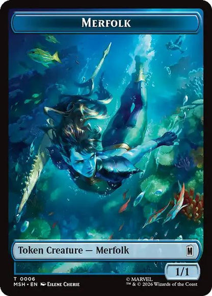 Merfolk Token (06) // Wall Token (03) [Marvel Super Heroes: Tokens] [Non-Foil]