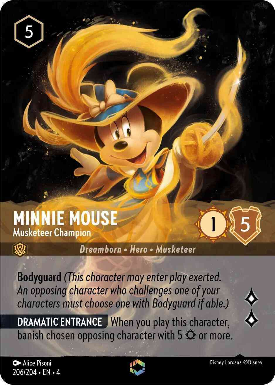 Minnie Mouse - Musketeer Champion (Enchanted) - 206/204 [Ursula's Return] [Holofoil]
