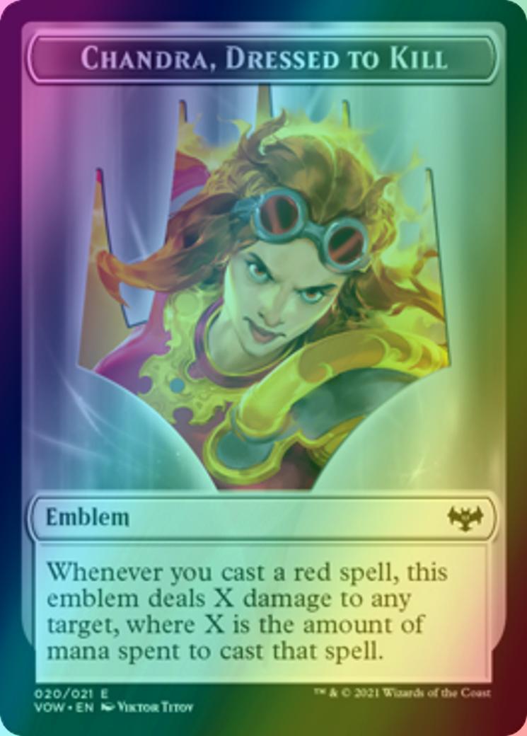 Blood Token (17) // Chandra, Dressed to Kill Emblem (20) [Innistrad: Crimson Vow: Tokens] [Foil]